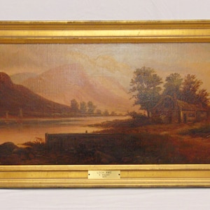 Loch Awe Scotland Framed Oil Painting by Victor Rolyat 1877