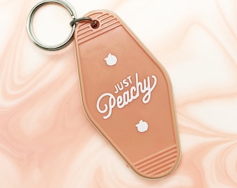 Just Peachy Motel Keychain, Trendy Keychain, Hotel Keychain, Car Accessories