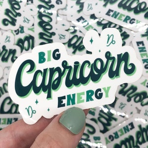 Big Capricorn Energy Sticker, Zodiac, Birthday Gift, Cute Accessories, Clear Sticker, Waterproof image 7