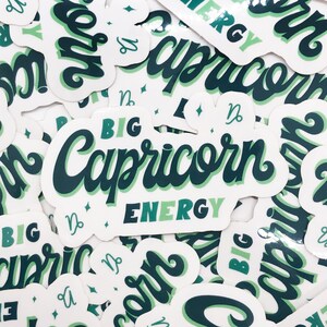 Big Capricorn Energy Sticker, Zodiac, Birthday Gift, Cute Accessories, Clear Sticker, Waterproof image 5