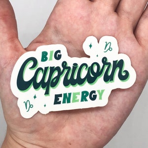 Big Capricorn Energy Sticker, Zodiac, Birthday Gift, Cute Accessories, Clear Sticker, Waterproof image 4