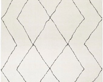 Teppich Marokkanisch Berber  Design Wohnzimmer Kurz Flor Weich Klassik Muster Maschinell gewebt 295 x 196 cm