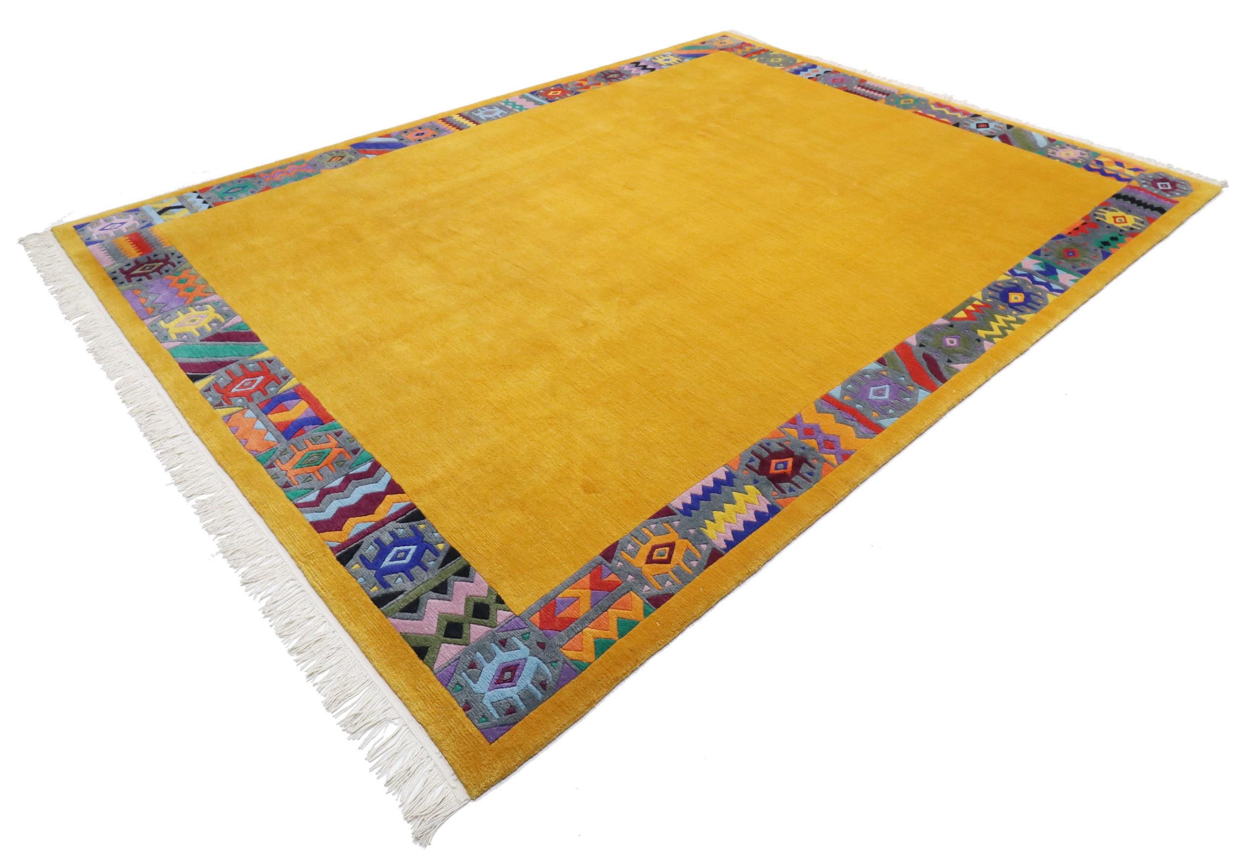 Hand-knotted Nepal rug made of Himalayan wool | Boho home decor | Ethnic wool rug | Sustainable handcraft | Living room decorative rug
