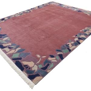 Hand-knotted Nepal rug made of Himalayan wool | Boho home decor | Ethnic wool rug | Sustainable handcraft | Living room decorative rug