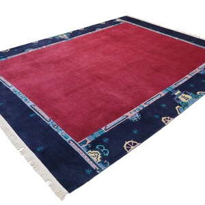 Hand-knotted Nepal rug made of Himalayan wool | Boho home decor | Ethnic wool rug | Sustainable handcraft | Living room decorative rug