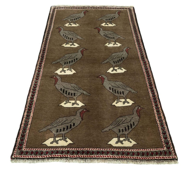 Indien Loribaft Gabbeh Teppich Modern Orientalische Handgeknüpfter Teppich 188 x 99 cm Top Zustand Neuwertig imagen 3