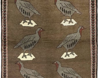 Indien Loribaft Gabbeh Teppich Modern Orientalische Handgeknüpfter Teppich 188 x 99 cm Top Zustand Neuwertig