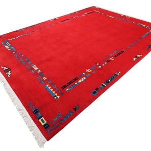 Hand-knotted Nepal rug made of Himalayan wool | Boho home decor | Ethnic wool rug | Sustainable handcraft | Living room decorative rug