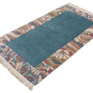 Hand-knotted Nepal rug made of Himalayan wool | Boho home decor | Ethnic wool rug | Sustainable handcraft | Living room decorative rug