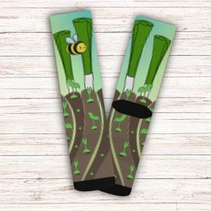 Leeks Garden Socks, Sweet Garden Socks, Leeks Socks, Gardening Gifts, Vegetable Socks Funny, Foodie Socks, Colorful Socks, Gift Socks