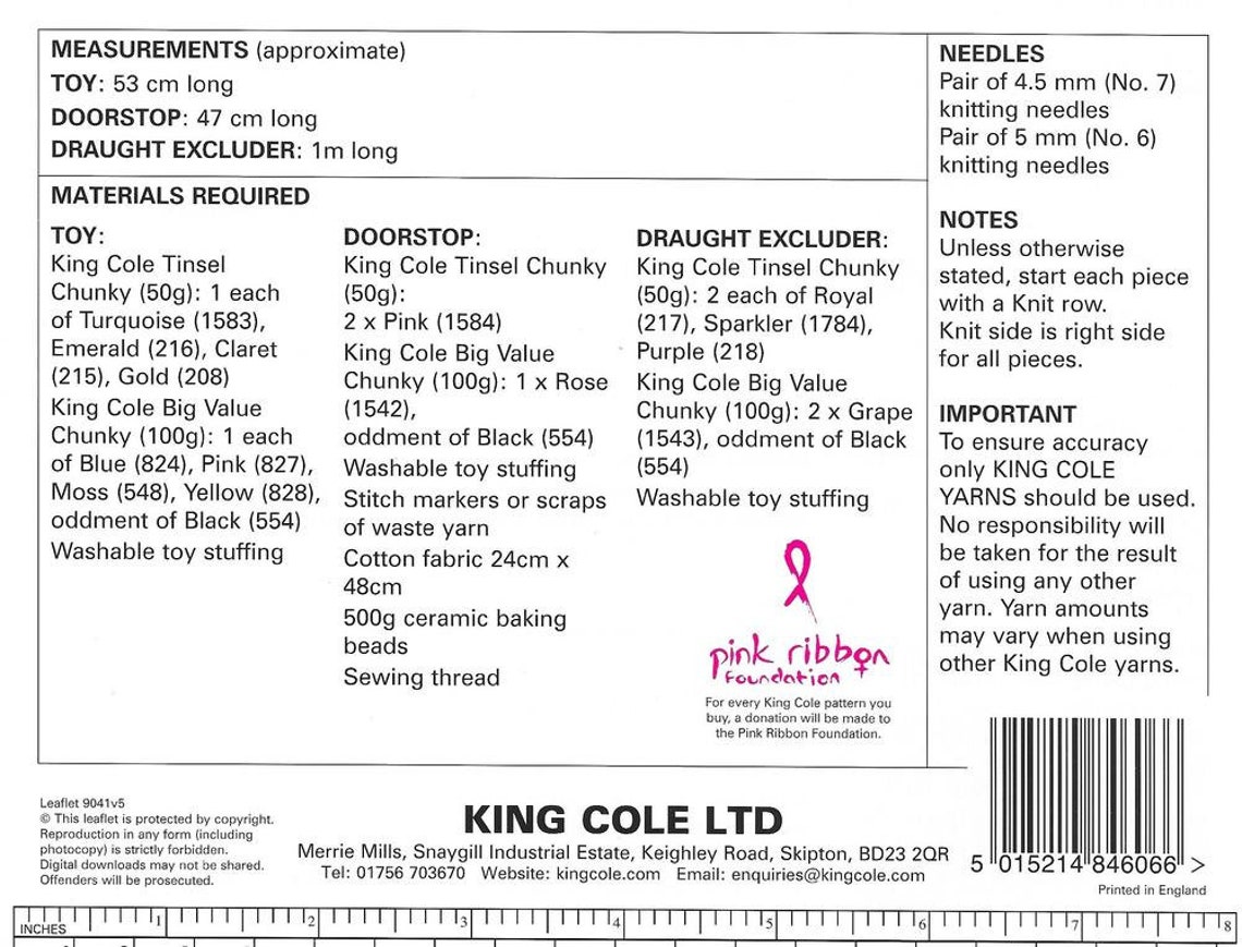 King Cole Knitting Pattern 9041 - Etsy