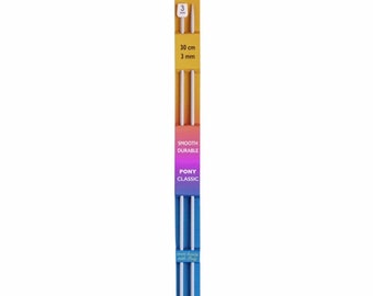 Pony Single Point Knitting Needles 30cm - 3mm