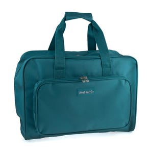 May include: Teal tote bag with a top handle and a front pocket. The bag is rectangular and has a zip closure. The front pocket features the text "Hobby Gift". The bag is made of a durable material, suitable for carrying items.