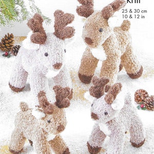 King Cole Novelty Toy Reindeer Knitting Pattern 9167 - Truffle King Cole Novelty Toy Reindeer Knitting Pattern 9167 - Truffle