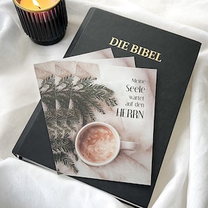 Carte postale photo A6 avec le verset biblique « Mon âme attend le Seigneur » du Psaume 130 | Saison de l'Avent | encouragements | Consolation|