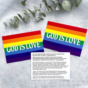 Cartões para a evangelização do amor de Deus | Folhetos Cristãos | Arco-íris | Comunidade LGBTQ+ | Questões atuais na sociedade