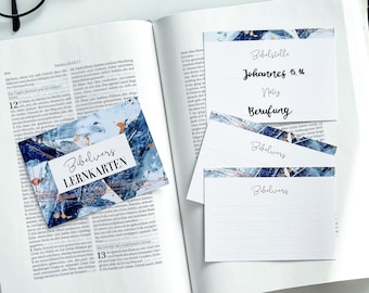 Bible verse flashcards A5 | memorize bible verses | Design made from art painting on paper with acrylic paints