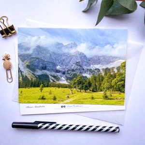 Fotopostkarte A6 "Kleiner Ahornboden" | Naturfotografie | Alpenwelt Karwendel | Bergpanorama