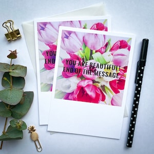 Fotopostkarte A6 "Beautiful" | Spruch "Du bist schön! Ende der Ansage" | Ermutigung | Liebe