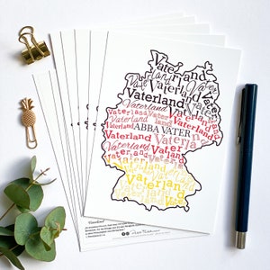 Postkarte A6 "Vaterland" | Deutschlandkarte | Gebet für Deutschland | Abba Vater | Bibellesezeichen