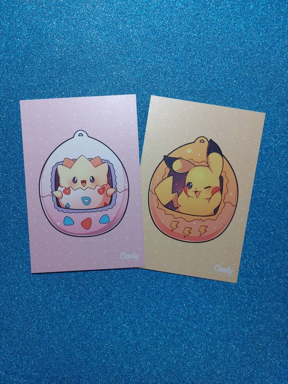 Prints Pokemon Pearl Paper A6 Tamagotchi Pikachu and Togepi 