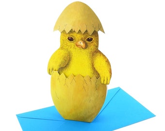 3D Easter card "Chick in the Egg" greeting card folding card postcard