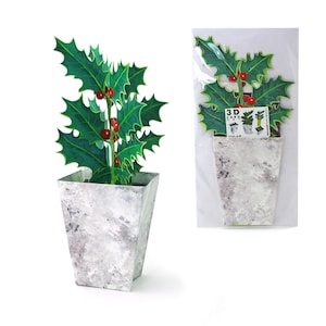 3D-Weihnachtskarte "Ilex-Stechpalme"
