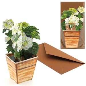 3D-Blumenkarte "Hortensie" Grußkarte Pop-up-Karte Bastelkarte Postkarte Glückwunschkarte