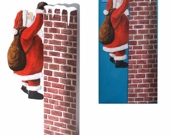 Nikolaus am Kamin, Grußkarte, Weihnachtskarte, Popupkarte