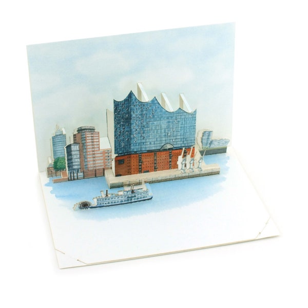 Pop-up card of the "Elphi" in Hamburg greeting card postcard Elbphilarmonie