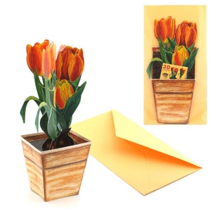 3D-Blumenkarte "Tulpe" Frühlingsgruß Grußkarte Pop-up-Karte