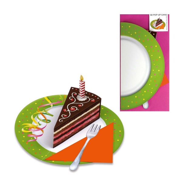 Carte pop-up « Gâteau d’anniversaire » Carte d’anniversaire Carte de vœux Carte postale