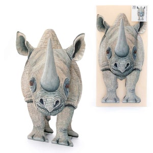 3D-Tierkarte "Nashorn" Grußkarte Pop-up-Karte Postkarte