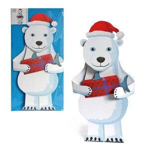 3D-Tierkarte "Eisbär mit Geschenk"