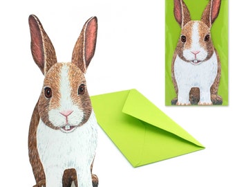 Osterkarte "Kleiner Hase" - 3D-Grußkarte zum Aufstellen