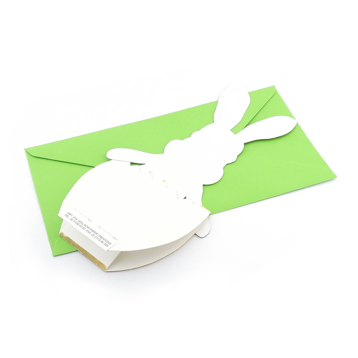 Biglietto Pop-up 3D Coniglietto Pasquale Sotto La Pioggia D'Oro – Design3D Karten, Carta Italiana FSC, Con Busta E Custodia