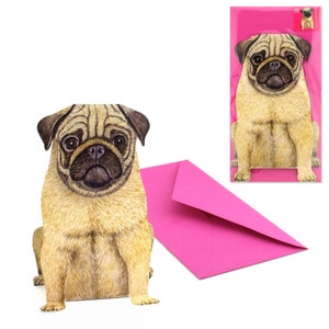 3D-Tierkarte "Mops"