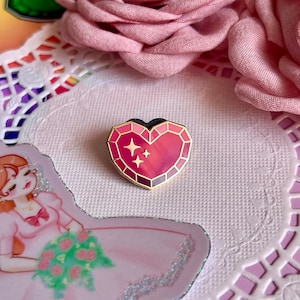 Heart Gem Enamel Pin | Kawaii Pin, Cute Pin, Heart Pin