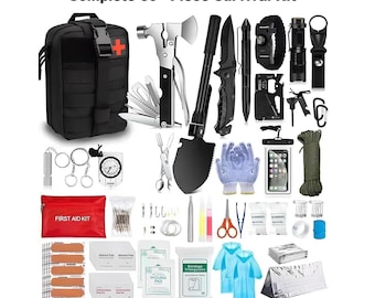 Ultimate Survival Kit 50+ Tools | MOLLE Emergency Bag for Camping, Hiking, Car & Disaster Preparedness | Tactical Outdoor First Aid Gear