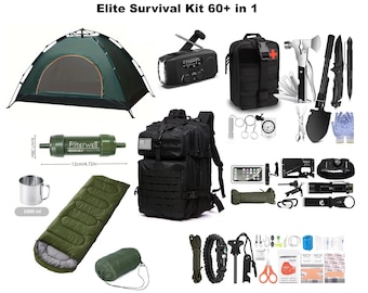 Emergency set in case of war, for emergency cases, for tourism with a tent, sleeping bag, water filter, flashlight and 50+ tools Your safety