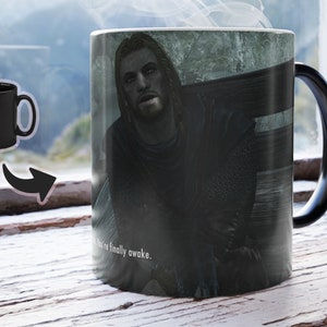 Vous êtes enfin réveillé Skyrim Mug à changement de couleur Mug à changement thermique image 1