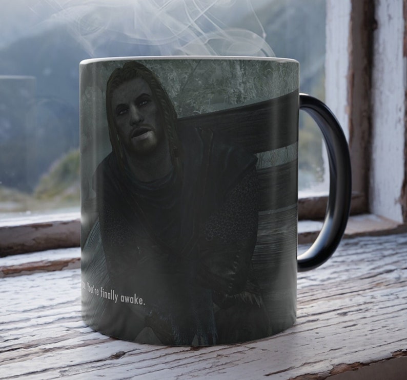 Vous êtes enfin réveillé Skyrim Mug à changement de couleur Mug à changement thermique image 2