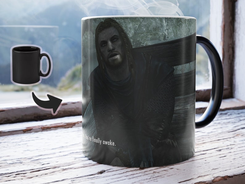 Vous êtes enfin réveillé Skyrim Mug à changement de couleur Mug à changement thermique image 1