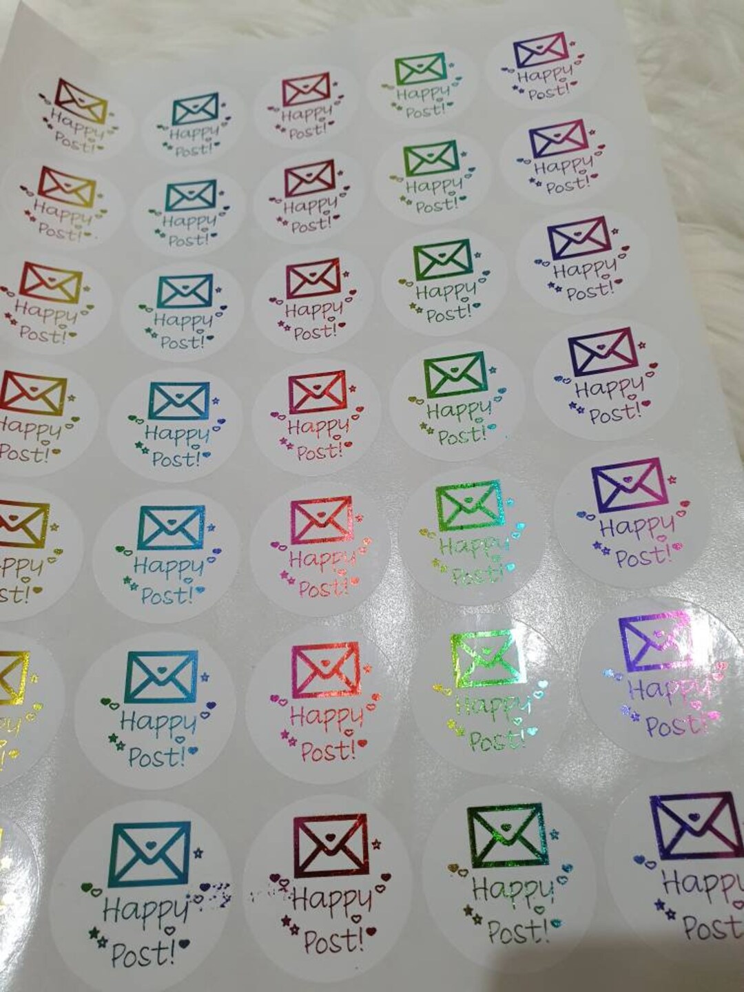 Mail Post Sticker Happy Post Mail Stickers Handmade Business Logo Stickers Foiled ...