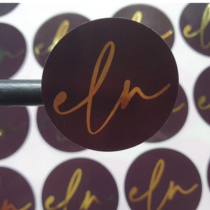 Gloss foiled personalised logo  stickers, label rose gold custom stickers