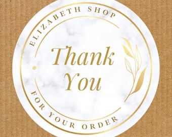 logotipo redondo personalizado de agradecimiento / pegatinas brillantes de negocios / etiquetas / favor / boda personalizada / novia / bebé / pegatinas nikah
