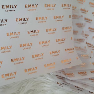 Papel de seda translúcido impreso impreso personalizado personalizado / papel de calco / logotipo / papel de envolver de embalaje comercial papel de seda a4 oro laminado