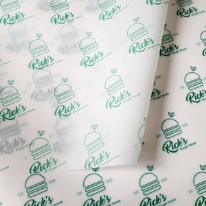 Carta da forno/antigrasso/per alimenti/imballaggio aziendale personalizzato A3 420x 297 mm con stampa personalizzata