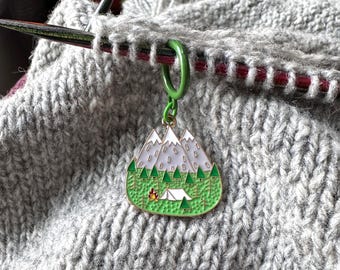 Cute Colorful Ring Stitch Markers for Knitting - Fits up to US Size 15 - Pick One - Fun Charms, Llama, Red Wine, Donut - Gift for Knitters