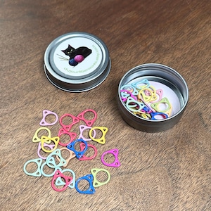Cat Ear Stitch Marker Set: 35 Colorful Knitting Crochet Markers
